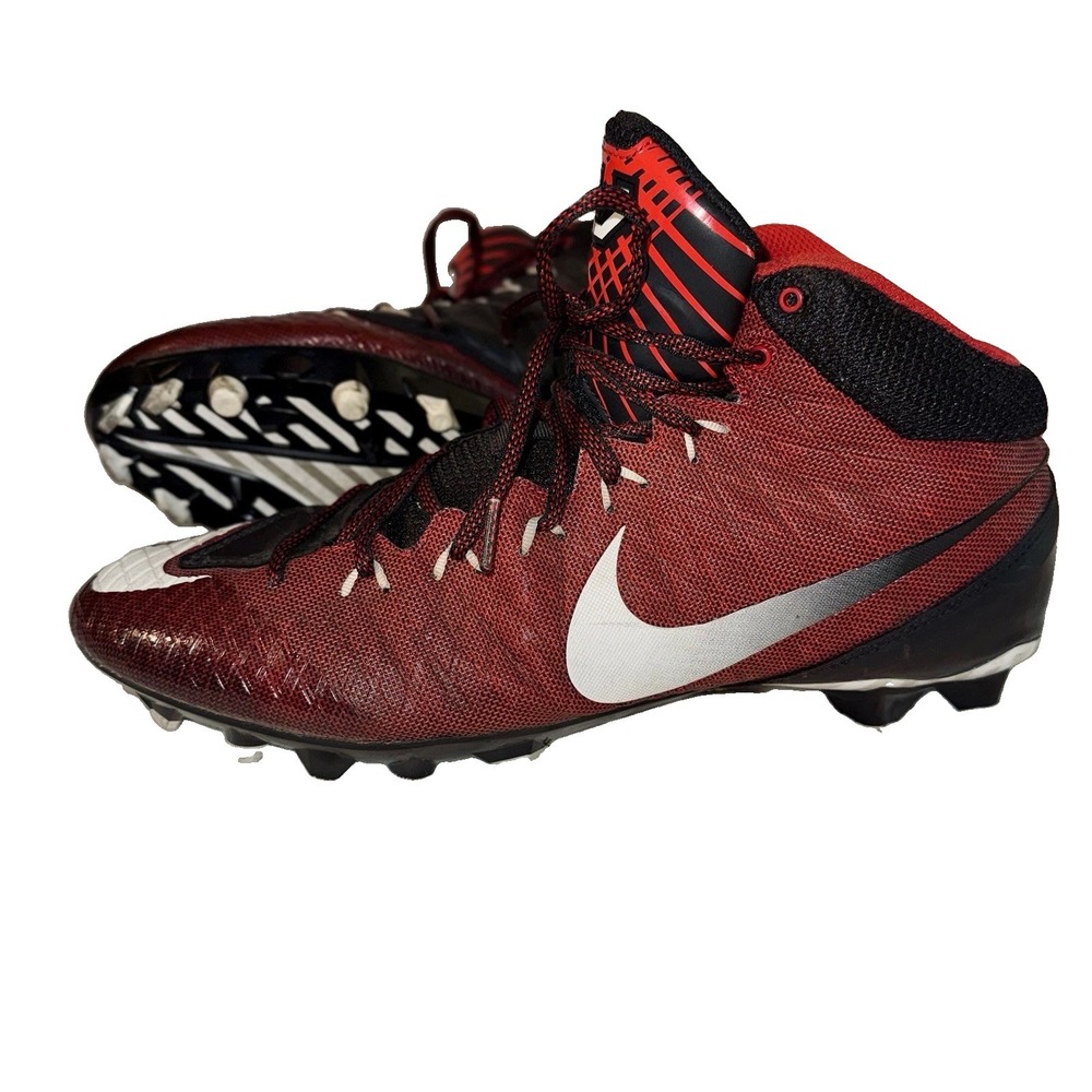 Nike CJ3 Pro TD Mens 13 Football Cleats Red Black Megatron 723976-610 Mid Turf